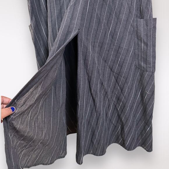 She+Sky L Open Buttoned Pinafore Dress Striped Nautical Spring Festival - Picture 4 of 6